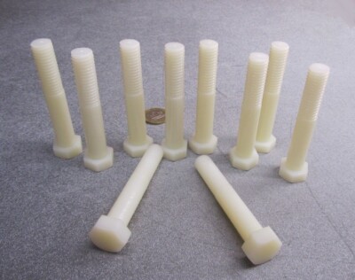 Cap Screw Bolt, Nylon, Natural 1/2''-13 x 3.00'' Length, 10 pc