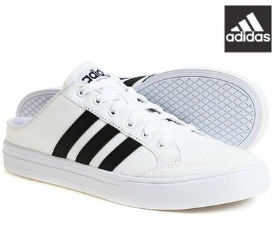 New Adidas VS SET Slip-on, Mule Shoes White Black shoes FX4849 Men's | eBay