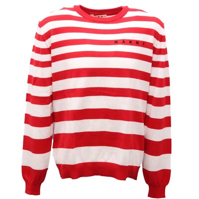 9941AG baby sweater BOY MARNI white/red stripes cotton sweater