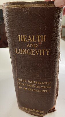 Huge Health And Longevity Book 1915 1380 Pages Great Illustrations Damaged