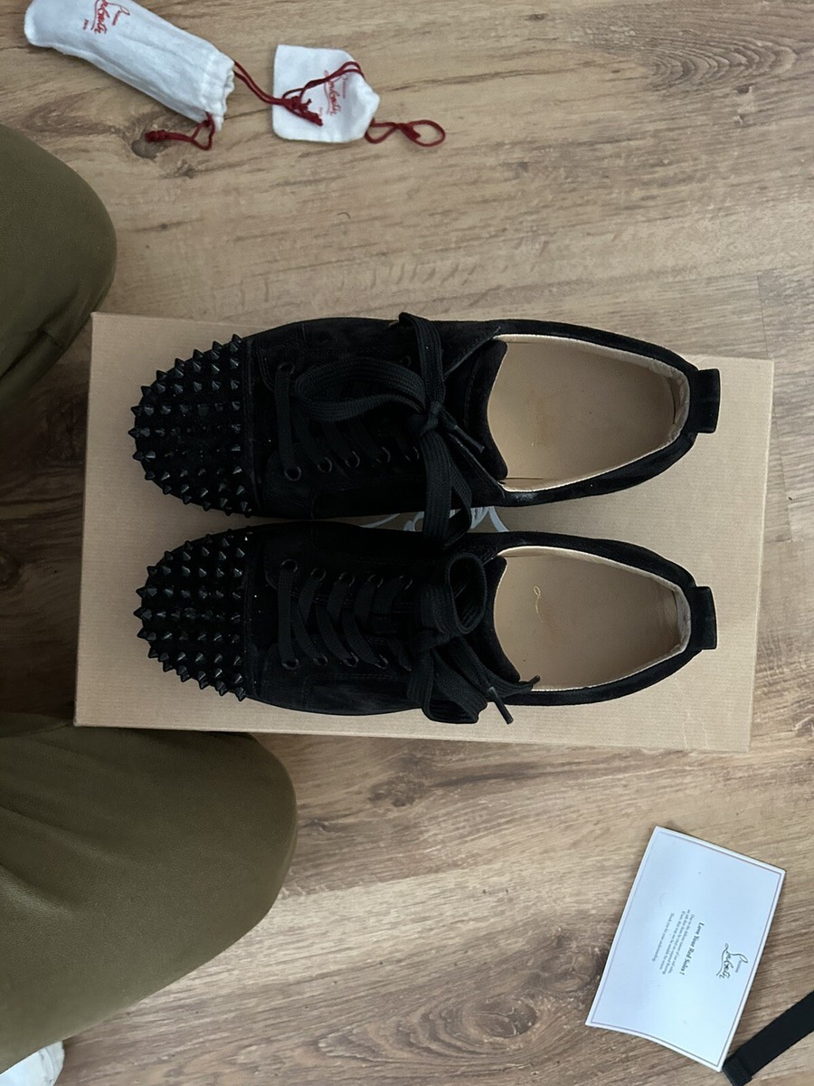 Size 40 - Christian Louboutin Louis Junior Spikes Flat Veau