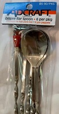 Stainless Cocktail Bar Mixing Spoons Package Of 6 Restaurant Grade Vintage