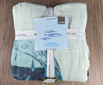 PAD Seaside throw Blanket New 60'' x 78'' Under the Sea Jellyfish Blue