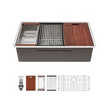 Sarlai 32 Inch Undermount Sink Stainless Steel Undermount Kitchen Sinks Works...