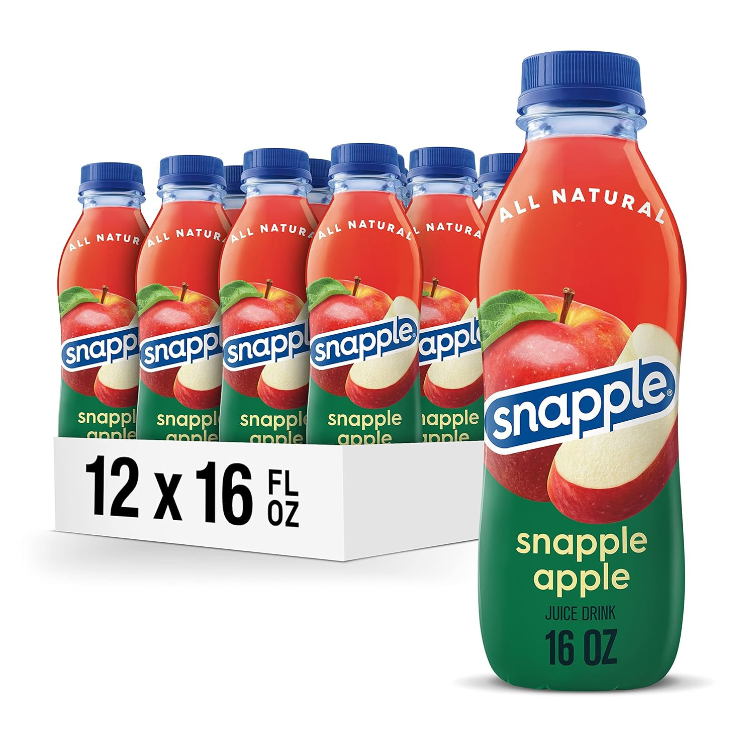 Snapple Apple Juice Drink 16oz 12 Pack 10% Real Juice All Na