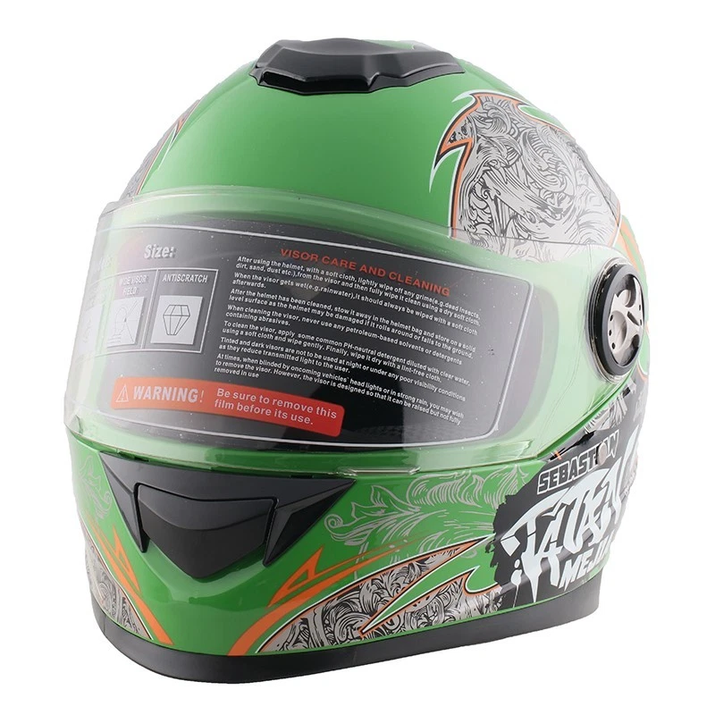 Integralhelm Helm Kinderhelm Motorradhelm Motorrad Jethelm Crosshelm grün - Bild 2 von 4