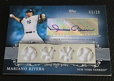 2009 Mariano Rivera Yankees 05/10 Topps Sterling Quad Jersey Auto Saves #4SCA-60