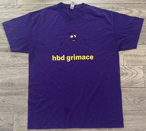 Grimace Shirt Mens Large Purple hbd grimace McDonalds Character Grimace Shake T