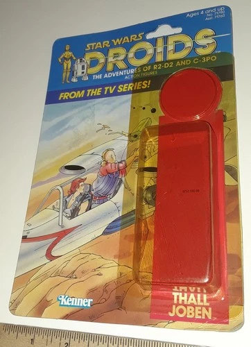 1985 Star Wars DROIDS THALL JOBEN Kenner Card Back Attached Yellow Bubble
