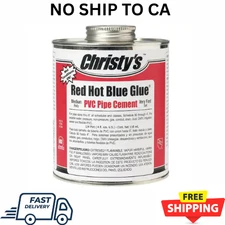 4 Oz. Christy's Red Hot Blue Glue PVC Pipe Cement NO SHIP TO CALI