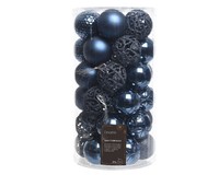 Christbaumkugeln Weihnachtskugeln Kunststoff Ø 6 Cm 37 StüCk Blau Glanz/Matt Mix