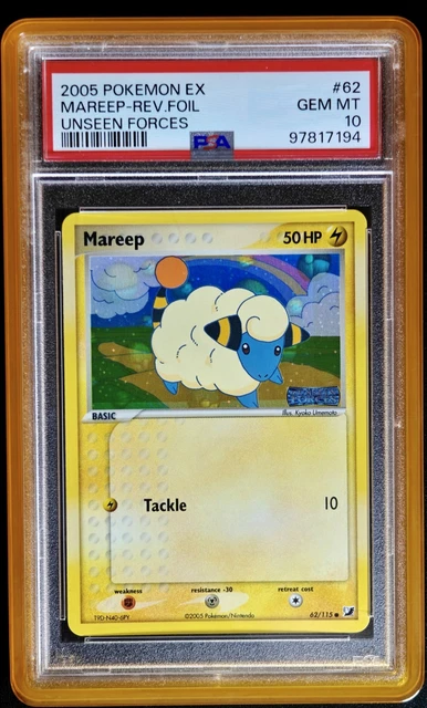 2005 Pokemon EX Unseen Forces - Mareep Rev.Foil #62 PSA 10 LOW POP SUPER RARE