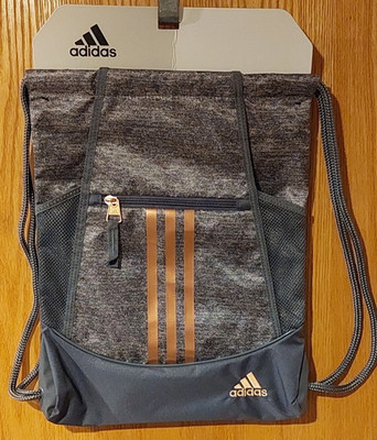 New Adidas Alliance II Jersey Onix Grey/Rose Gold Sackpack