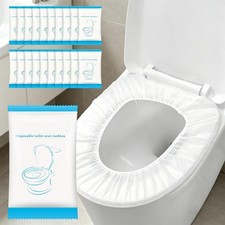 50 Pack Waterproof Disposable Toilet Seat Covers, Non-Woven Fabric, Travel Frien