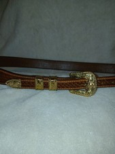 Vintage Longhorn VOGT Sterling Silver  14K Gold Filled BELT  BUCKLE
