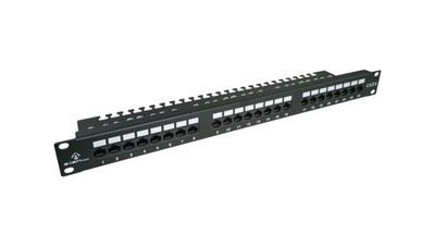 UTP Patchpanel Kat.6, 24 LSA-Ports mit 1U Regal PK001