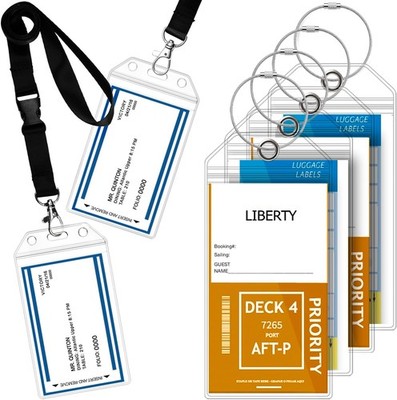 GreatShield Cruise Gepäckanhänger (4er Pack) + Ausweishalter mit Lanyard (2er P