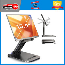 LISEN Tablet Stand for iPad Holder Desk, Foldable Pro Black