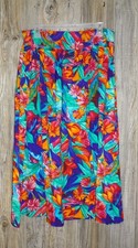 Vintage Ninon de Lenclos Floral Skirt Womens Sz Large Tropical Coconut Girl