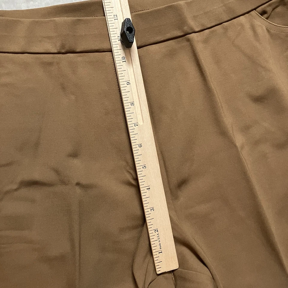 Pantalones Susan Graver para mujer talla XL marrón pantalón elástico tiro alto Foto 3 de 4