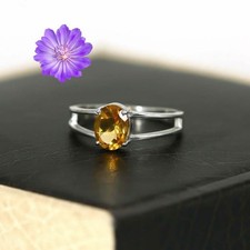 Citrine Gemstone 925 Sterling Silver Ring Handmade Jewelry Gift For Valentine