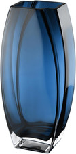 Elegant Blue Teal Glass Vase - 10.25" Durable European Design