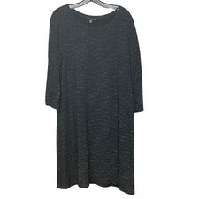 Hilary Radley long sleeve tee shirt dress black gray heather casual size XXL