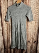 Uniqlo Women's Wool Blend Fitted Sweater Dress Small Gray