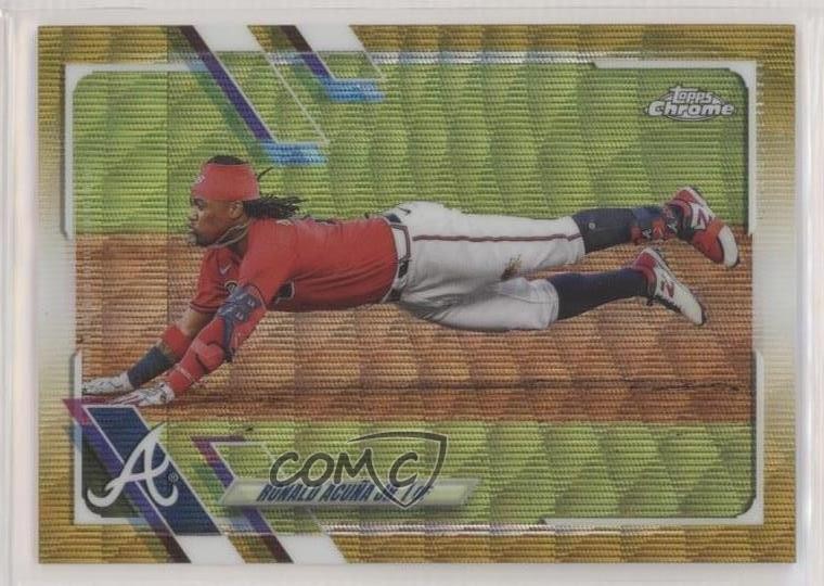 2021 Topps Chrome Gold Wave Refractor 50/50 Ronald Acuna Jr #50 jc3