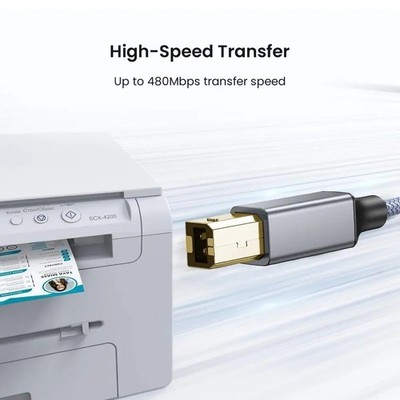 15 FT USB 2.0 A TO B HIGH SPEED PRINTER SCANNER CABLE BLACK