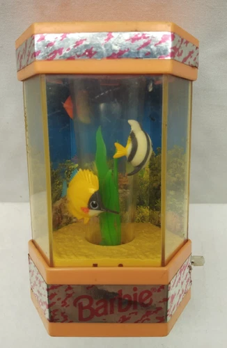 Mattel Barbie Fish Tank Wind Up Aquarium Pink 1992 Vintage Tested & Works Video
