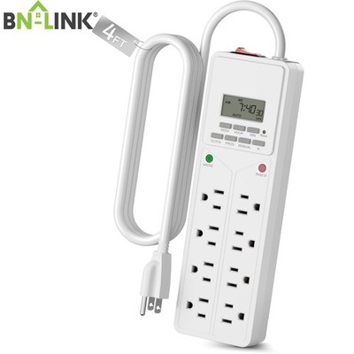 BN-LINK 8 Outlet Surge Protector with 7-Day Digital Timer Overload Protection
