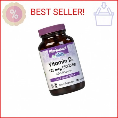 Bluebonnet Nutrition Vitamin D3 5000 IU Softgels, Aids in Muscle and Skeletal Gr