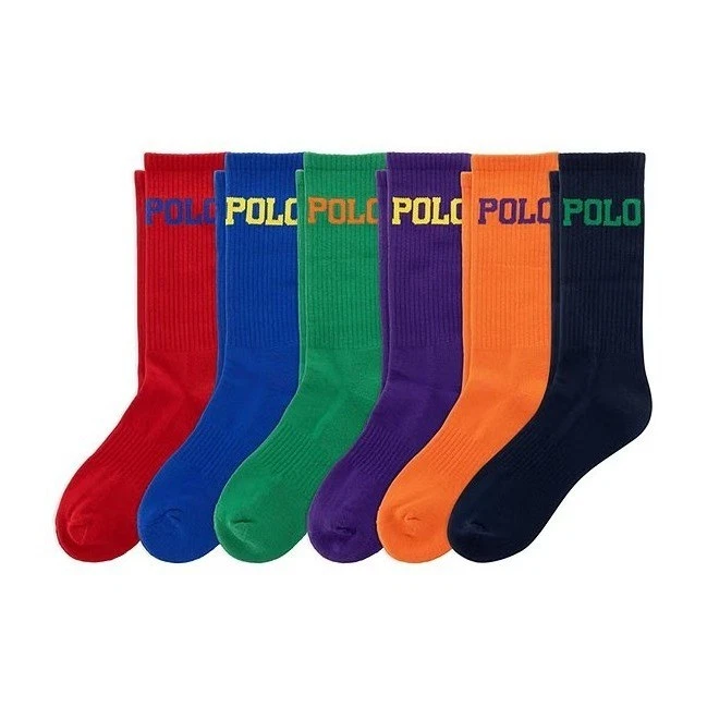 Polo Ralph Lauren Mens 6 Pack Crew Socks Multi Color Logo Athletic Sock
Opens in a new window or tab