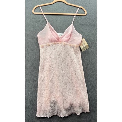 Cinema Etoile Pink Lace Chemise Nightgown Vintage Style Medium