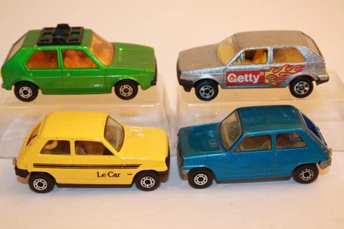 Four (4) Vintage 1970's-1980's Matchbox / Hot Wheels Volkswagen & Renault Cars