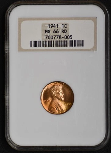 1941 Wheat Cent NGC MS 66 RD