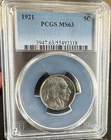 1921 Buffalo Nickel PCGS Graded MS 63