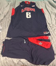 Men’s Lebron James #6 2012 Team USA Olympics Basketball Jersey & Shorts Xxl Read
