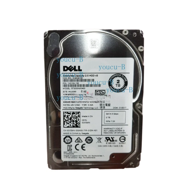 ST2000NX0403 Dell CK3MN 0CK3MN SEAGATE 2TB 7.2K SATA 2.5" 128MB 6Gbps Hard Drive - Image 3 of 4