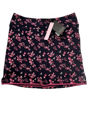 GOLFTINI Vamanos Womens Large Pull-On Long Brief Lined Tennis Golf Skort NAVY