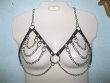 Chain and Leather Bra