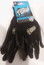 Gorilla Grip XL Work Gloves Black Pair New With Tags Never Slip Maximum Grip