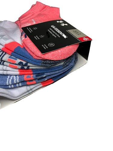 Under Armour Youth 4.5 - 7 Essential Lightweight No Show Socks 6-Pairs - Picture 2 of 4