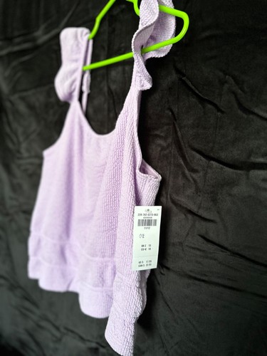 Abercrombie Kids sleeveless lavender top with ruffle/adjustable straps, sz 11/12 - Picture 3 of 5