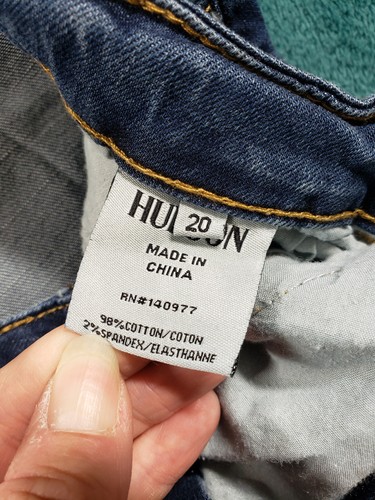 Hudson Jeans Sz 20 Youth Girls Blue Stretch Pants Ladies Mid Rise Denim Straight - Picture 4 of 13