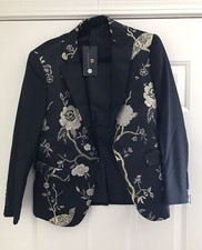 Cloudstyle Mens Tux Suits One Button Embroidery Floral Jacket - Black, Size XS