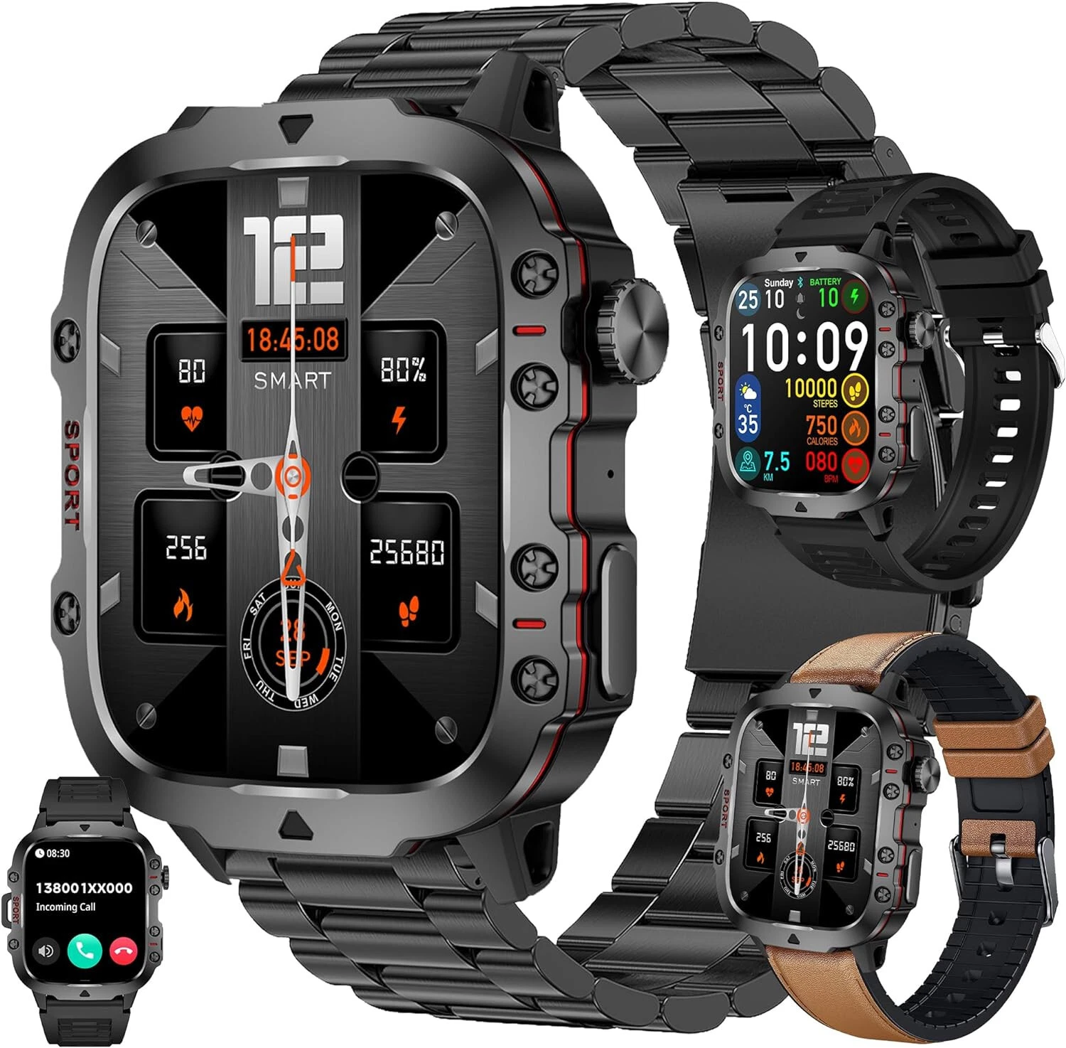 Smart Watch Men Women with Phone Function Wristwatch for iPhone Samsung Huawei