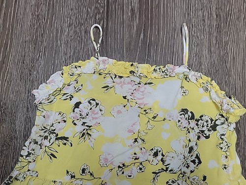Tucker + Tate Dress Girls Lg 10/12 Yellow Floral Ruffle Sleeveless Summer Tank - Picture 7 of 21