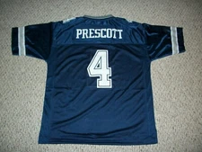 DAK PRESCOTT Unsigned Custom Dallas Blue Sewn New Football Jersey Size S-3XL